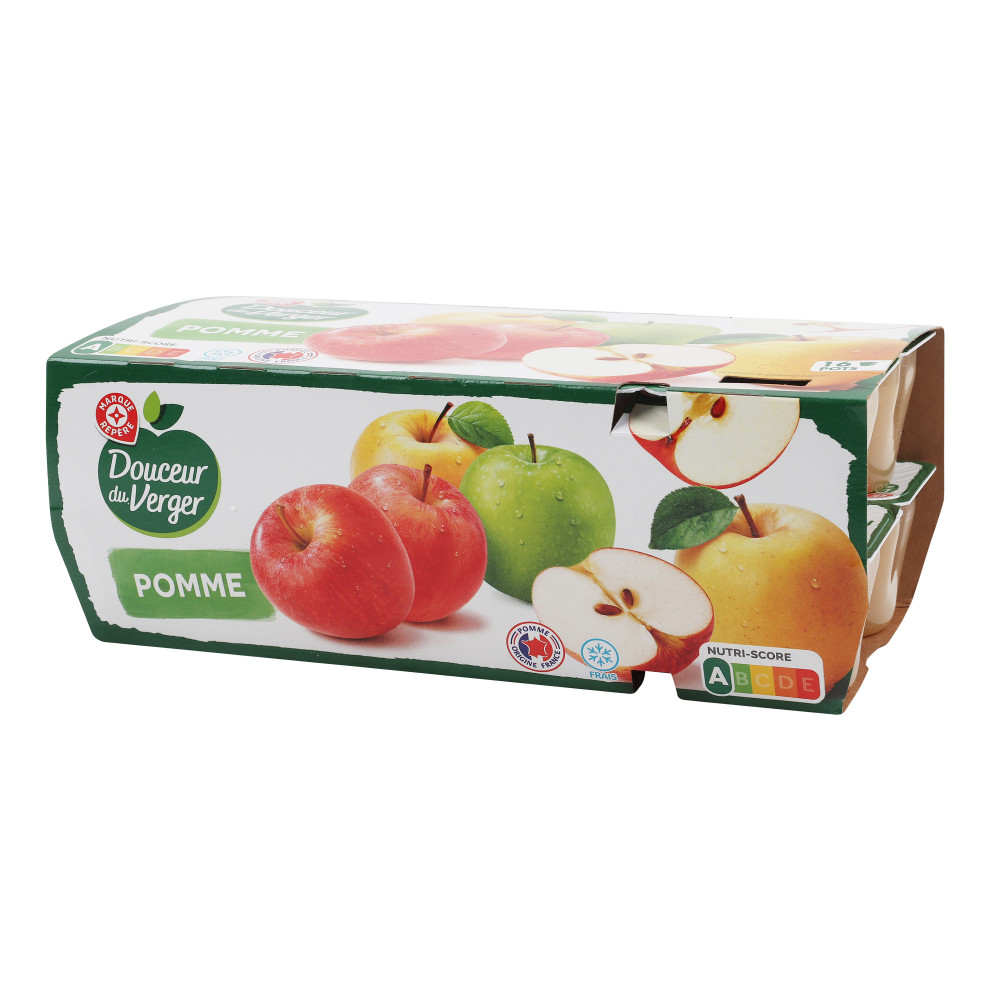 Compote pomme x 16 - Douceur du Verger - 1,6 kg - Drive Z'eclerc