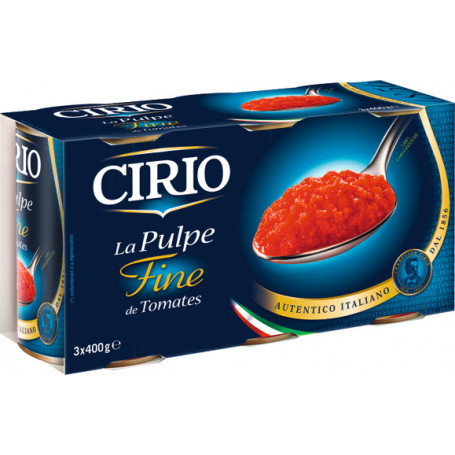 Pulpe fine de tomates (3 x 400Grs) CIRIO 1.2KG