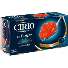Pulpe en dés de tomates CIRIO 1.2KG - (3 x 400Grs)