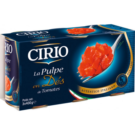 Pulpe en dés de tomates CIRIO 1.2KG - (3 x 400Grs)