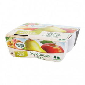 COMPOTE SANS SUCRE POMMES POIRES  (4x100) DOUCEUR VERGER 400GRS