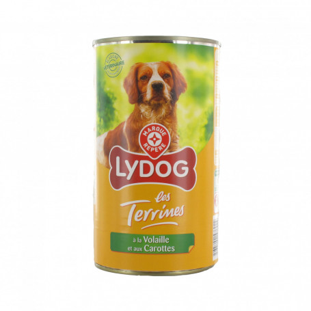 Boîte chiens Lydog terrines Volaille carotte - 1240g