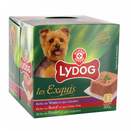 Barquette chiens Lydog 3 saveurs - 3x300g