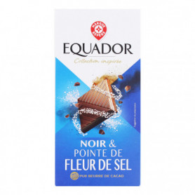 TABLETTE DE CHOCOLAT NOIR FLEUR DE SEL EQUADOR 100GRS