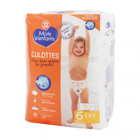 CULOTTES BEBE -  MOTS D'ENFANTS -  T6 : 16kg  x18