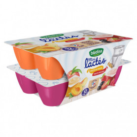 Dessert Mini lactés BLEDINA 12x55g Fruits rouges/Fruits du soleil dès 12 mois