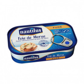 FOIE DE MORUE FUME BOIS 120 GRS NAUTILUS