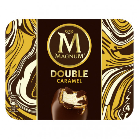 Magnum Glace Bâtonnet Double Caramel x4 352ml