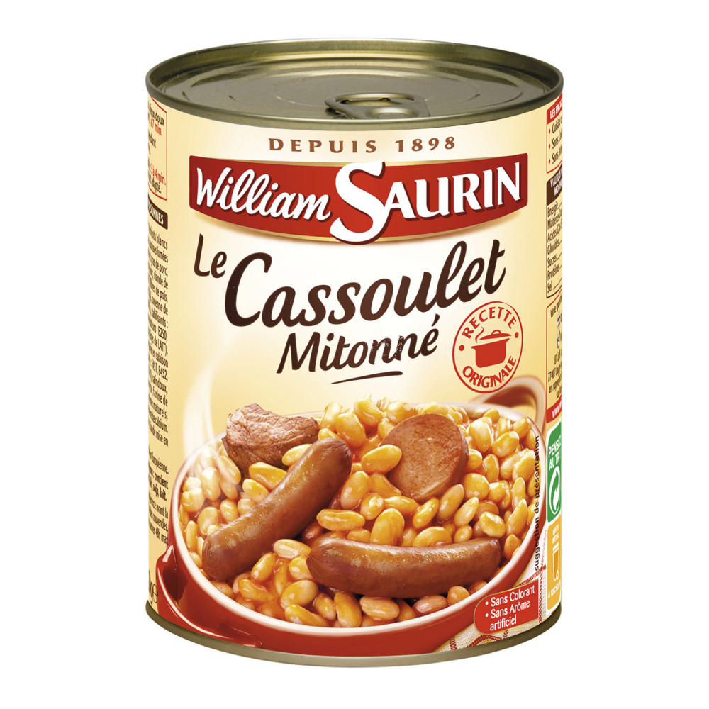 Plat cuisiné cassoulet mitonné WILLIAM SAURIN