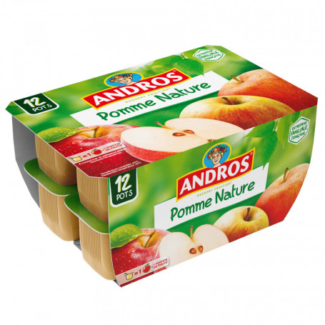 Compote Pomme Nature (12X100G) Andros 1.2KGRS - Drive Z'eclerc