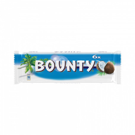 Barres Chocolatées au lait fourré de noix de coco x 6 Bounty 171grs