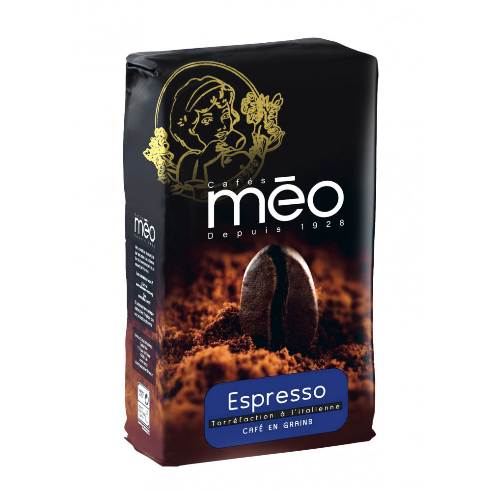 Cafés Méo  Espresso - Excellence 100% arabica Grains 1kg