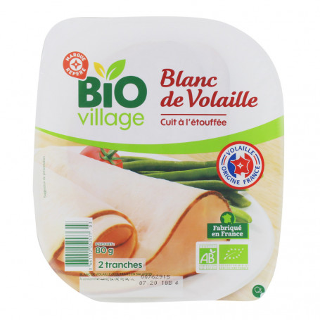 Blanc de volaille BIO VILLAGE - x2 80g