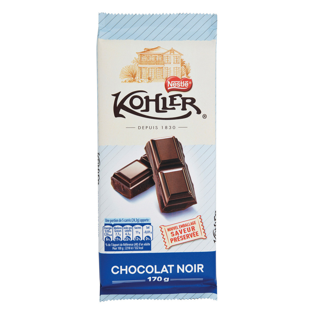 Chocolat noir pâtissier - Kohler - 170 g