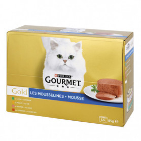 Barquettes chats Gourmet Gold Les mousselines - 12x85g