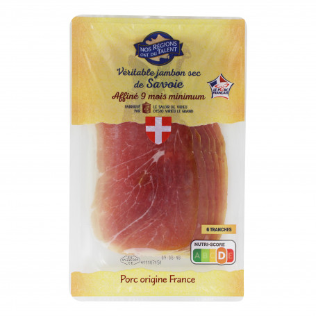 JAMBON SEC DE SAVOIE 6TRANCHES- NOS REGIONS ONT DU TALENT- 90G