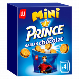 BISCUIT FOURRE GOUT CHOCOLAT MINI PRINCE (4X40GRS) LU 160GRS