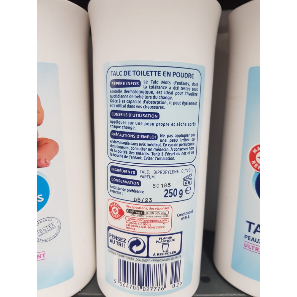 Talc bébé Mots d'Enfants 250g - Drive Z'eclerc