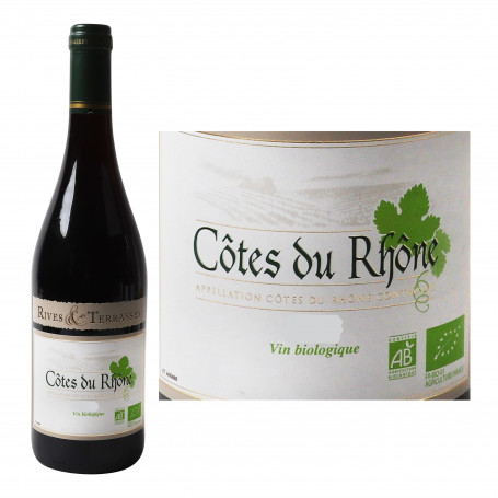 AOC Côtes du Rhône Vin rouge BIO- Rives Terrasses 75cl