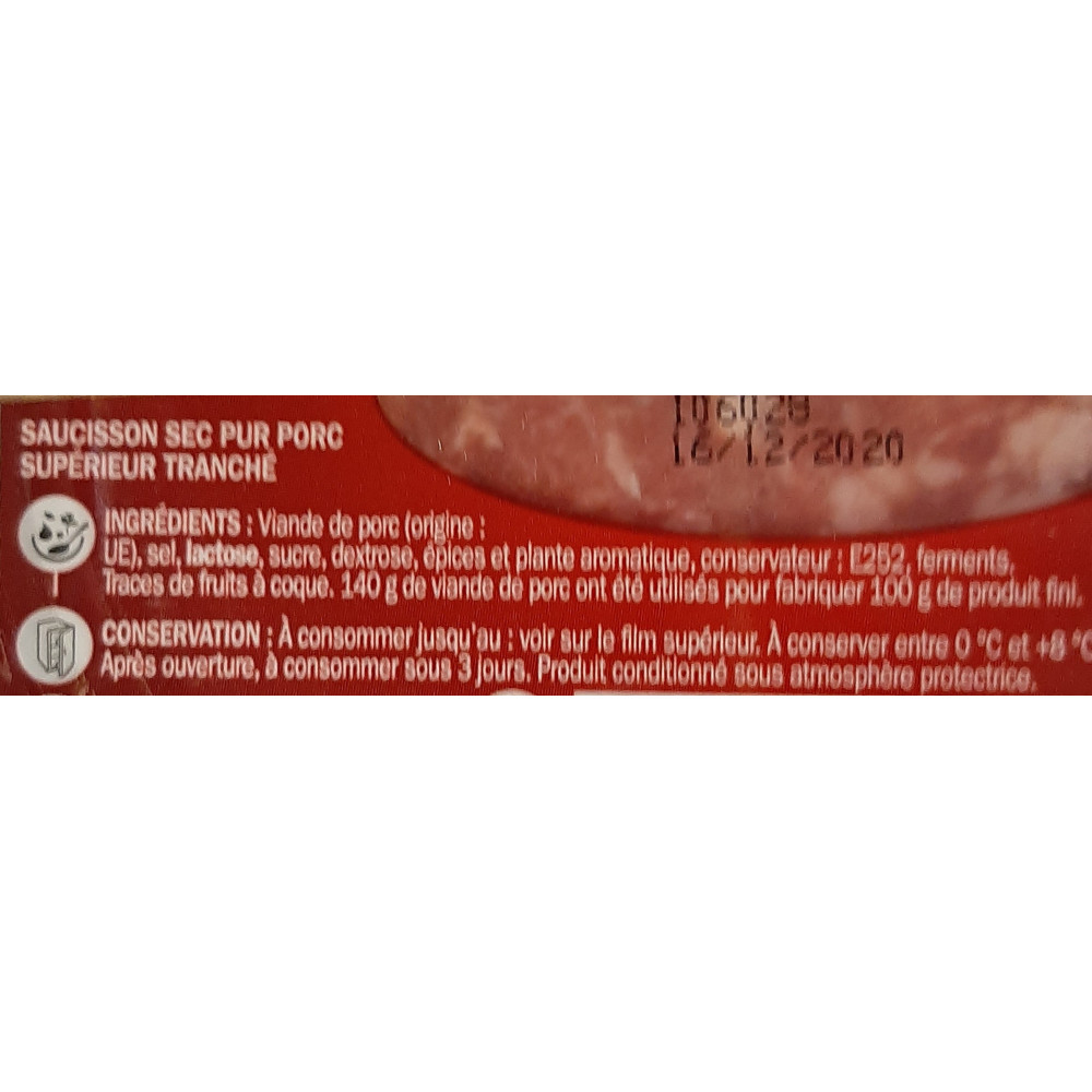 Saucisson sec en tranches - Saint alby - 150 g