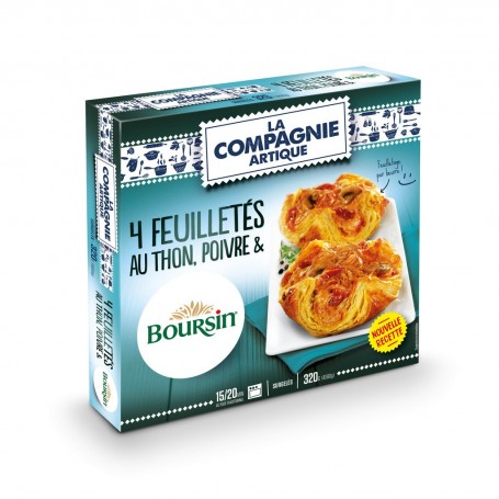 4 Feuilletés au thon, poivre et boursin x80g