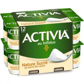 Yaourts Bifidus Activia Danone nature sucré 12x110g