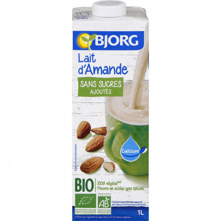 LAIT D'AMANDE SANS SUCRES AJOUTES BIO - BJORG - 1L