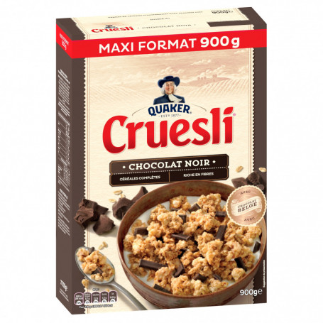 Céréales Cruesli Chocolat noir Quaker 900grs