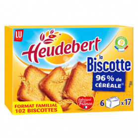 Biscottes Nature x102 Heudebert LU 830grs