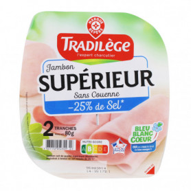 JAMBON CUIT SUP 25%SEL TRADIL 80G