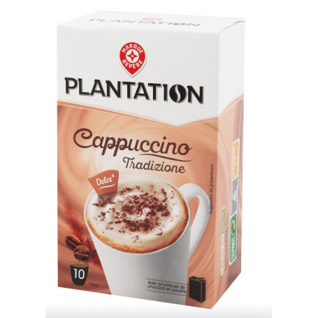 CAPPUCCINO NATURE 10SACS 140GR + 1 POUDREUSE 7G - PLANTATION- 147GR