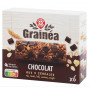 BARRES CEREALES CHOCOLAT NOIR GRAINEA 156GR