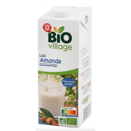 LAIT D'AMANDE BIO SANS SUCRES AJOUTÉS - BIO VILLAGE - 1L - Drive Z