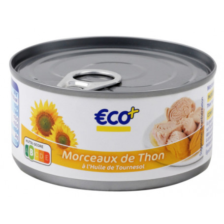 MORCEAUX DE THON LISTAO À L'HUILE DE TOURNESOL - 130 G - ECO +