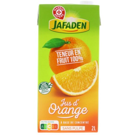 Jus d'Orange à base de concentré - JAFADEN - 2L - Drive Z'eclerc