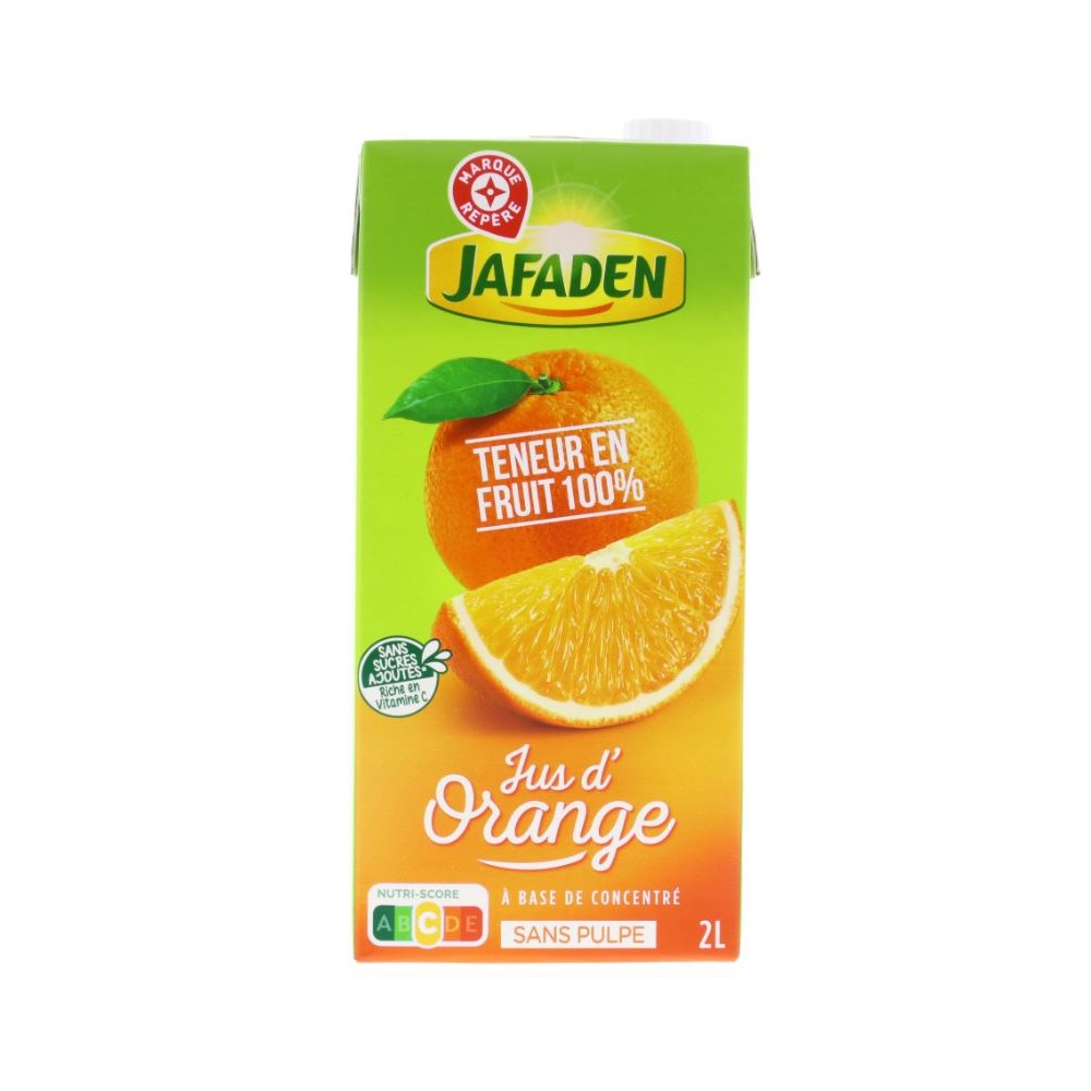Jus d'Orange à base de concentré - JAFADEN - 2L - Drive Z'eclerc