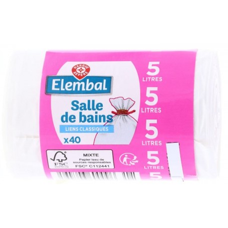 Sacs Poubelle 5Lx40 - ELEMBAL