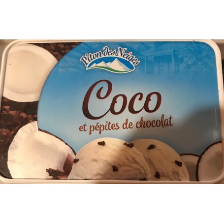 BAC GLACE COCO PEPITES DE CHOCOLAT 510GR PITON DES NEIGES