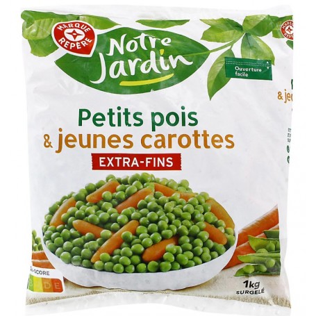 PETITS POIS/CAROTTES EXTRA FINS NOTRE JARDIN SURG 1KG