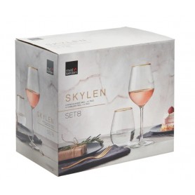 SET DE 8  VERRES EAU/VIN 38CL ROYAL LEERDAM