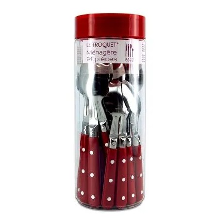 Ménagère 24  pièces rouge, Le Troquet
