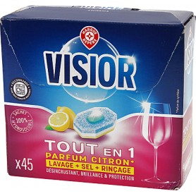 Tablette Lave Vaisselle Tout en 1 x45 Parfum Citron Visior