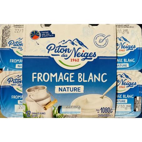 Fromage blanc 12 x 90g piton des neiges