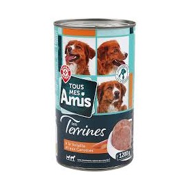 TERRINE POUR CHIEN VOLAILLE/CAROTTES - TOUS MES AMIS - 1240G