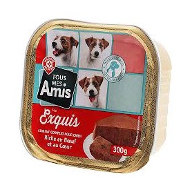 BARQUETTE CHIENS RICHE BOEUF EXQUIS LYDOG 300GRS