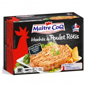 HACHE DE POULET ROTI ETUI X8 MAITRE COQ 720G SURG