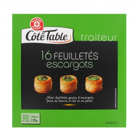 MINI FEUILLETES ESCARGOTS X16 170G COTE TABLE
