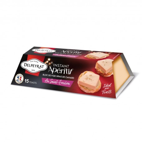 Bloc de foie gras de canard au Saint Emilion Instant Apéritif Delpeyrat - Barquette 100g