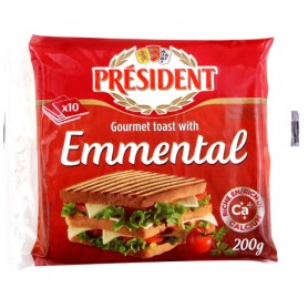 TRANCHES EMENTAL FONDUS SPECIALES TOAST - PRESIDENT- 200G  