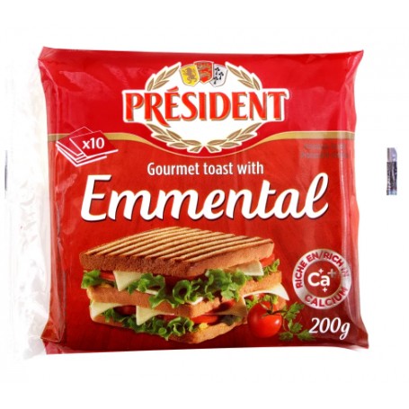 TRANCHES EMENTAL FONDUS SPECIALES TOAST - PRESIDENT- 200G  